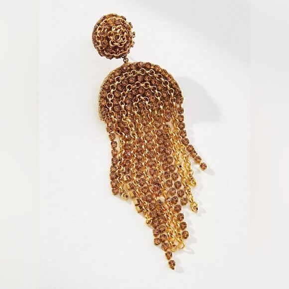 Anthropologie Deepa Gurnani Lorelei Fringe Drop Earrings New - Picture 1 of 2
